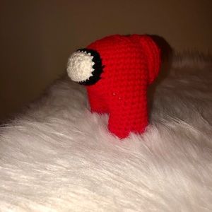 Hand crocheted stuffed Among Us character
